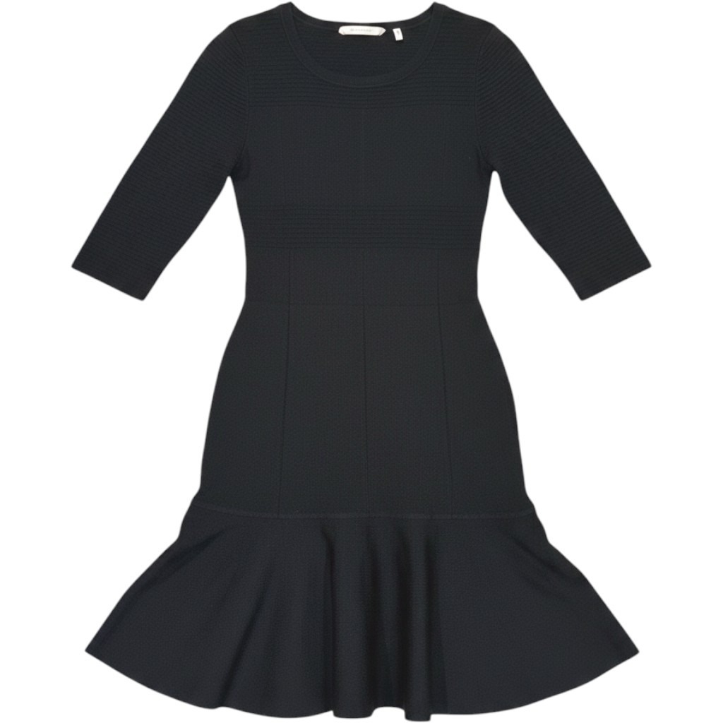 Soft Surroundings Raffinato Knit Dress Women Pl Black Fit Flare Ribbed Travel